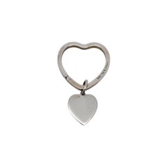 Tiffany & Co Sterling Silver Large Heart Keychain/Key Ring #21832