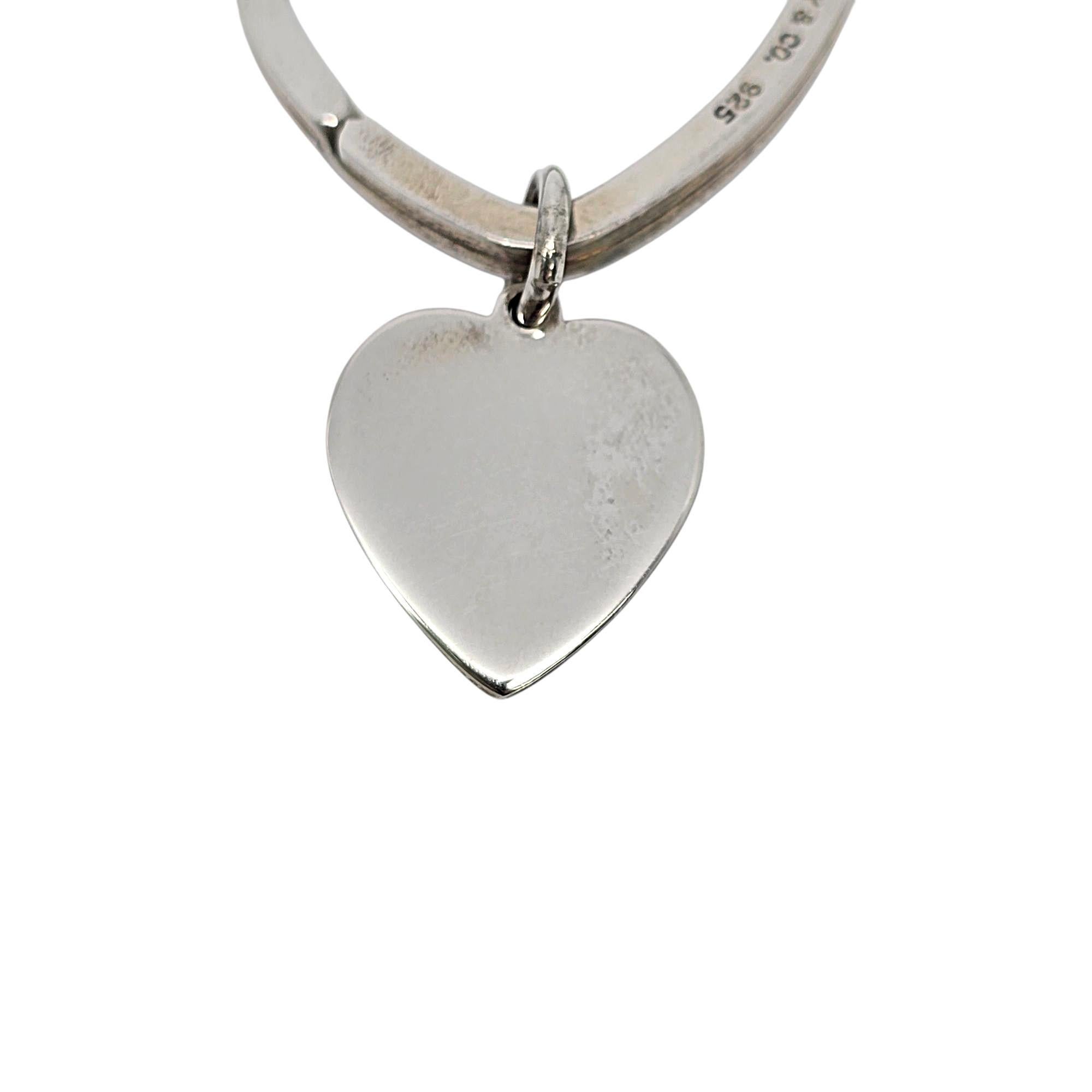 Tiffany & Co Sterling Silver Large Heart Keychain/Key Ring #21832 en vente 1