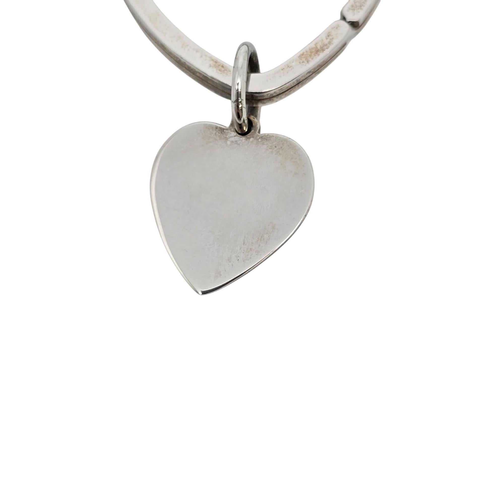 Tiffany & Co Sterling Silver Large Heart Keychain/Key Ring #21832 en vente 3