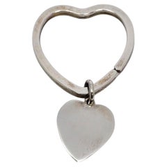Tiffany & Co Sterling Silver Large Heart Keychain/Key Ring #21832