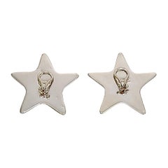 Tiffany & Co Sterling Silver Large Puffy Star Clip-On Earrings