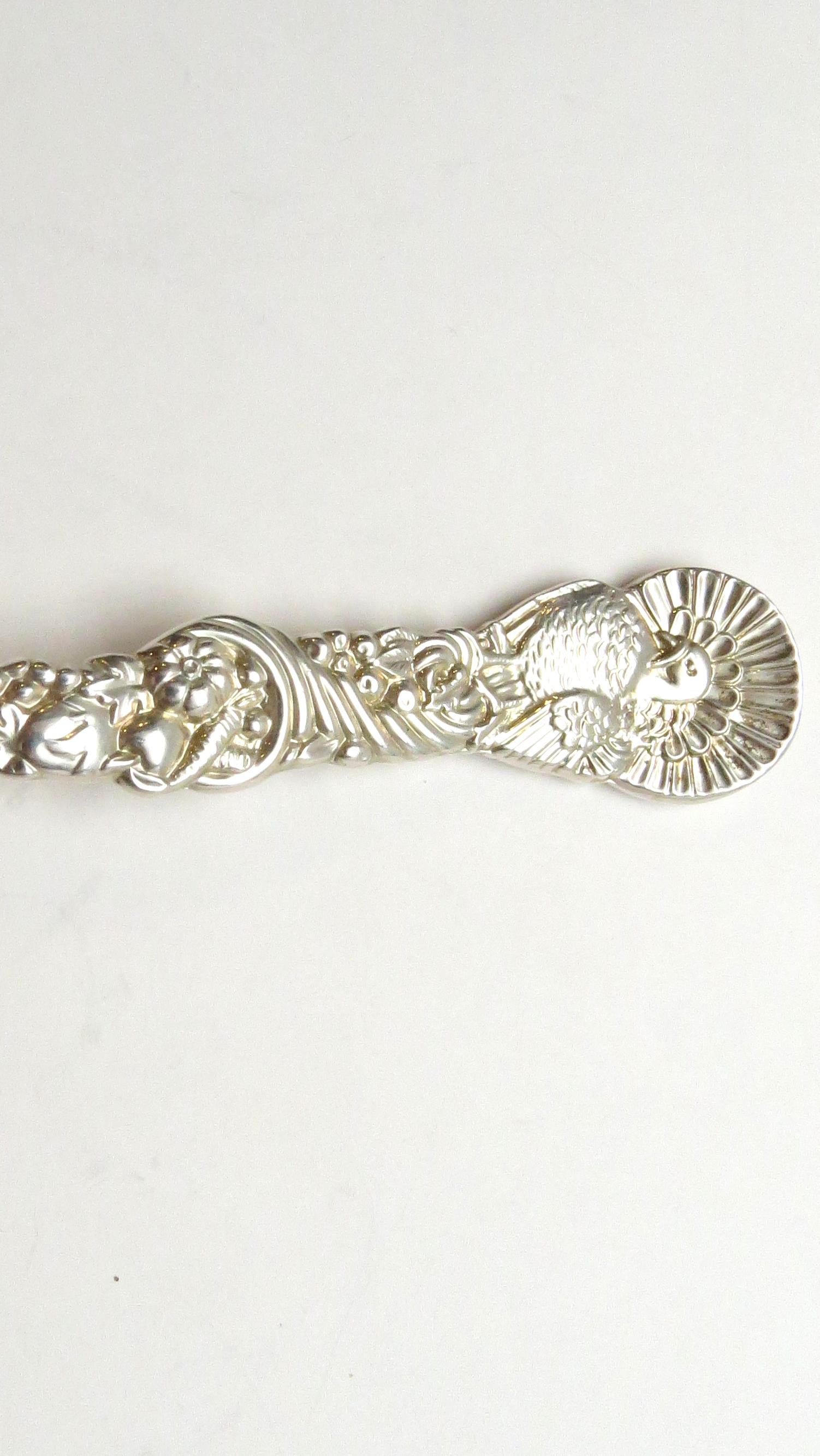 Tiffany & Co. Sterling Silver Thanksgiving Cranberry Serving Spoon In Good Condition In Washington Depot, CT