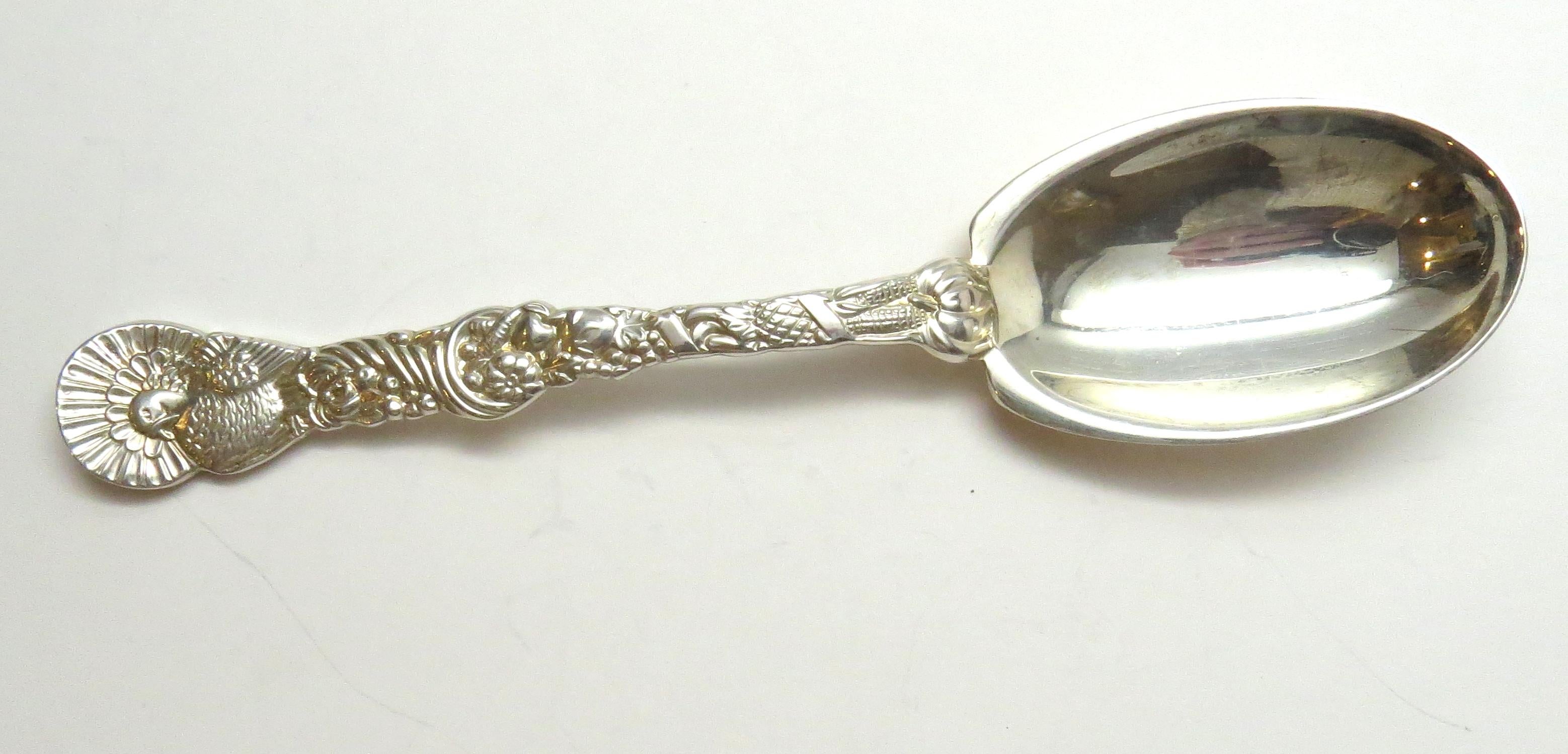 Tiffany & Co. Sterling Silver Thanksgiving Cranberry Serving Spoon 3