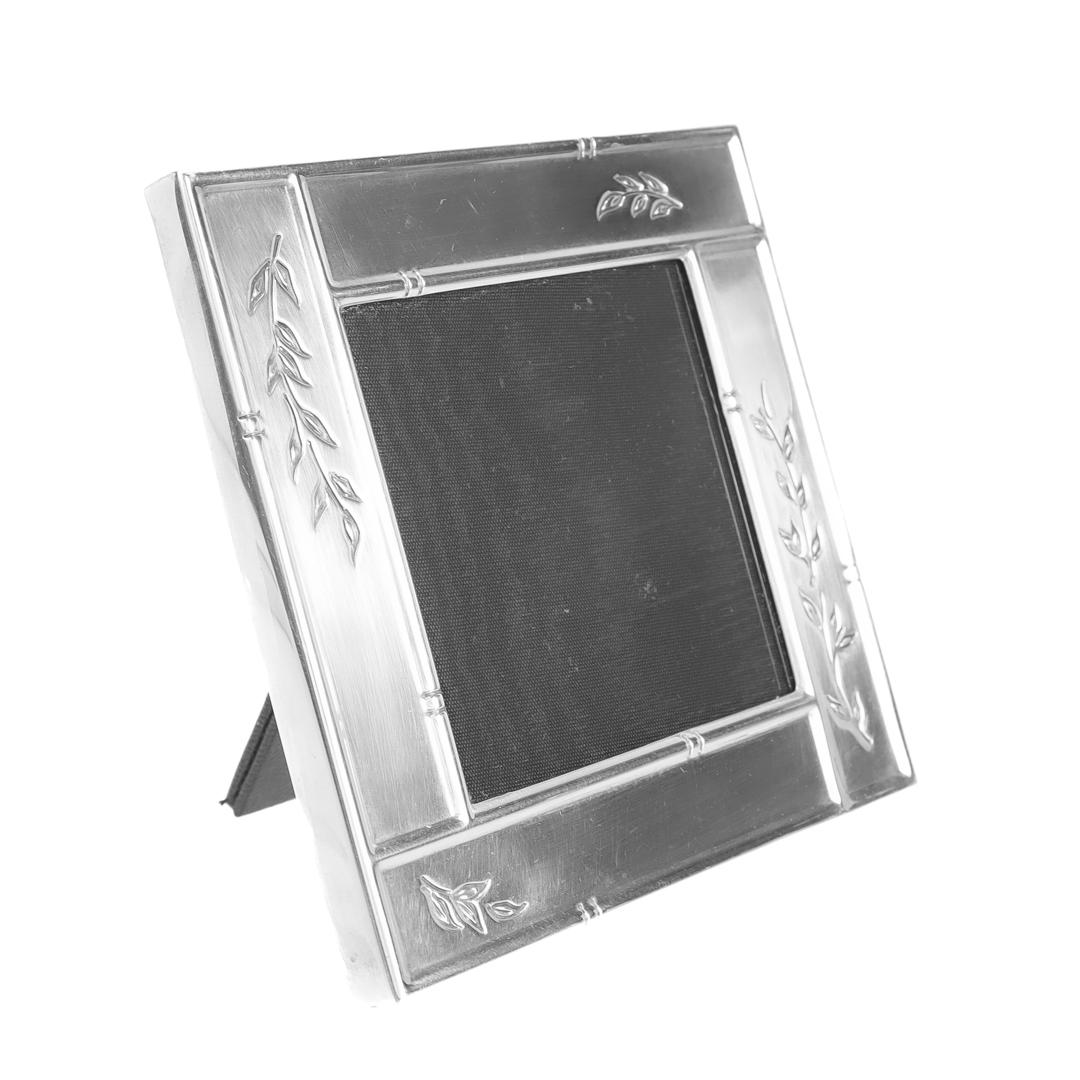 Tiffany & Co. Sterling Silver Leaf Design Square Picture Frame For Sale 3