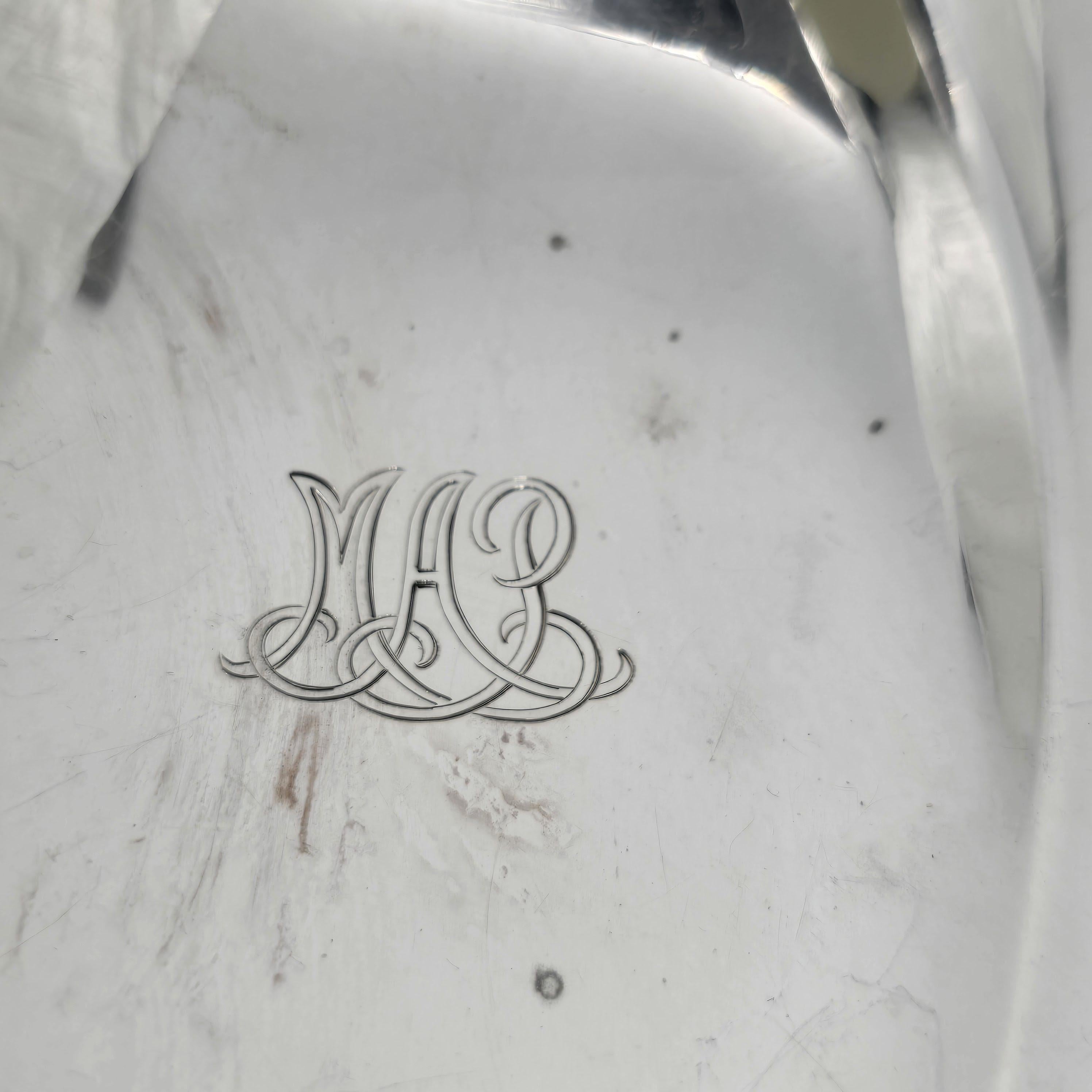 Tiffany & Co Sterling Silver Leaf Dish/Bowl 22885 w/Monogram #19273 For Sale 3