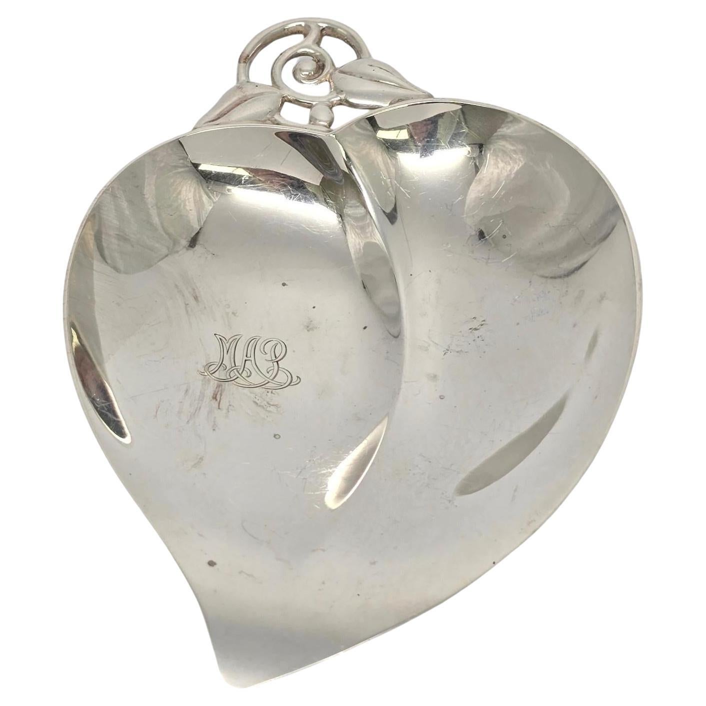 Sterlingsilber-Blattschale/Schale 22885 von Tiffany & Co mit Monogramm #19273