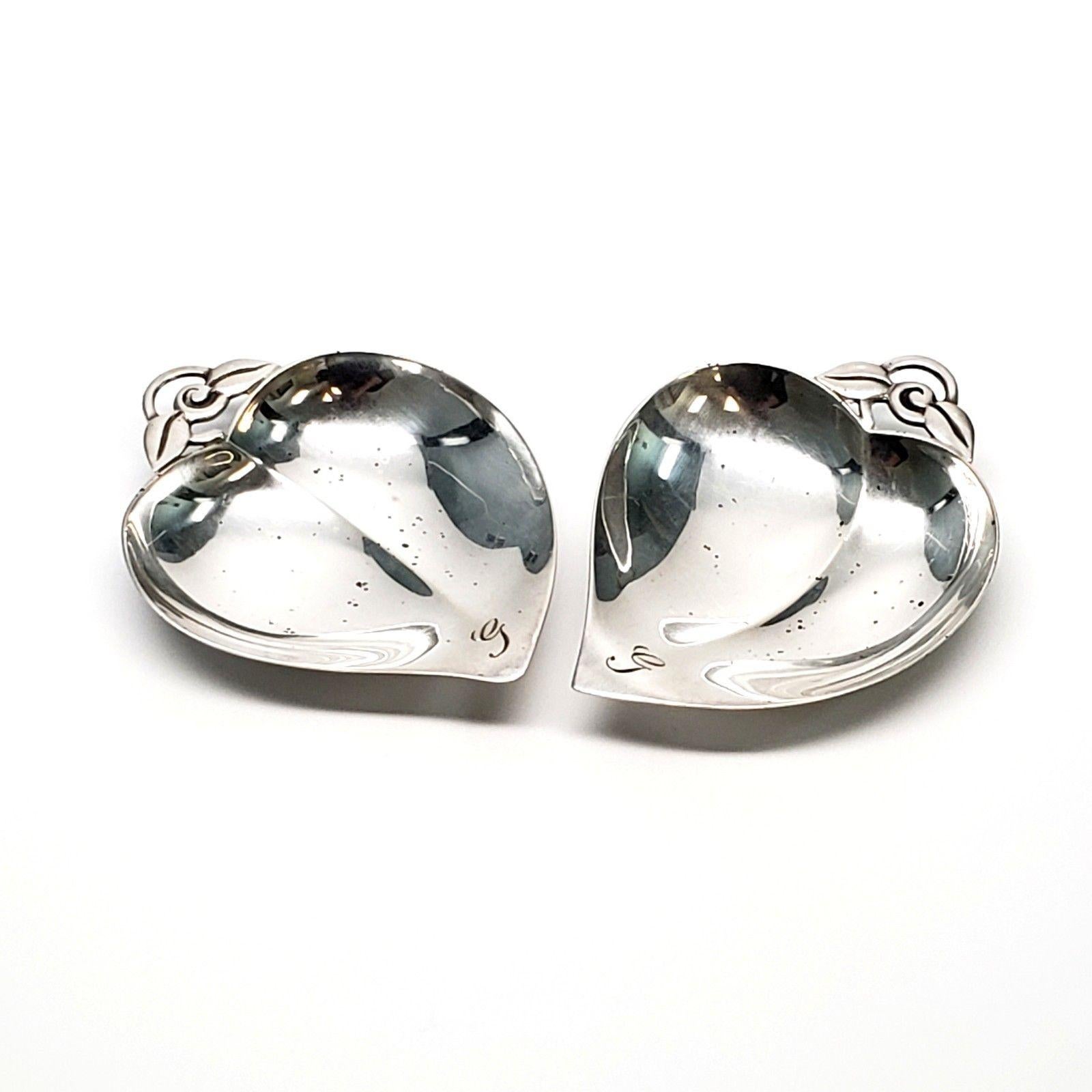 20th Century Tiffany & Co. Sterling Silver Leaf Nut Bowl or Candy Dish with Initial Monogram