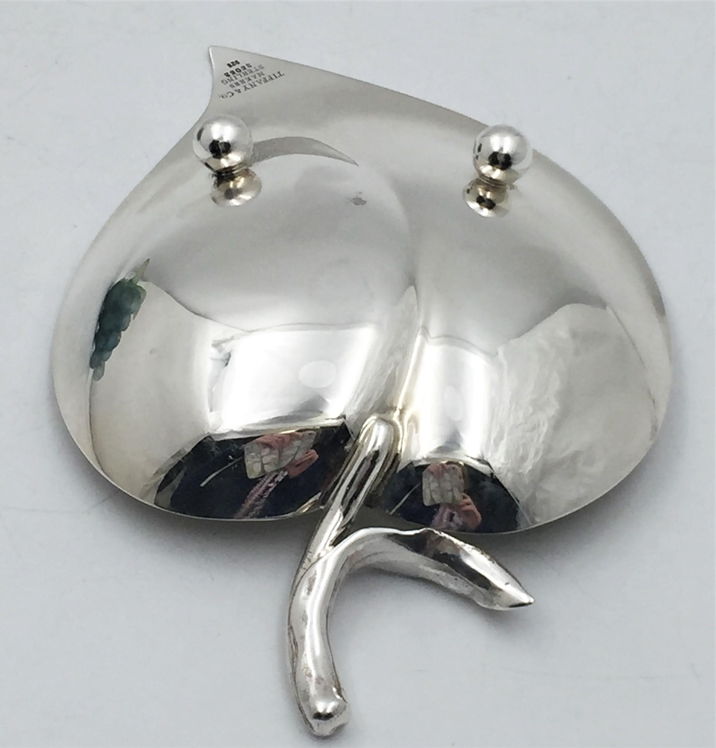 Tiffany & Co. Sterling Silver Leaf-Shaped Dish in Mid-Century Modern Style In Good Condition In New York, NY