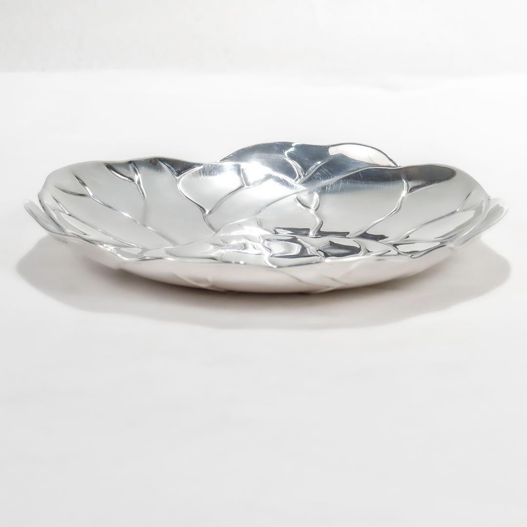 Tiffany & Co. Sterling Silver Lettuce or Cabbage Leaf Plate or Dish For Sale 4
