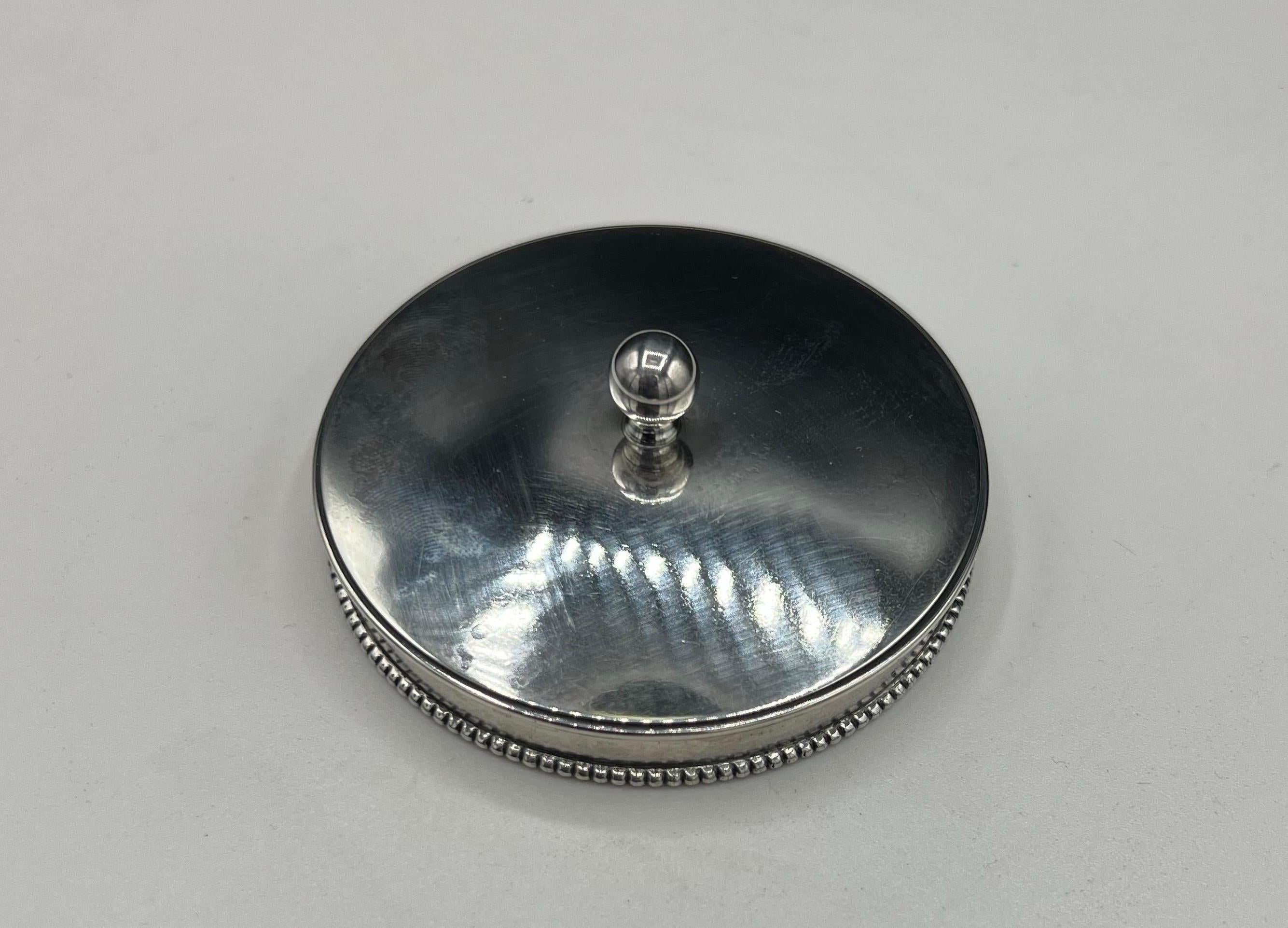 Edwardian Tiffany & Co. Sterling Silver Lidded Coaster For Sale