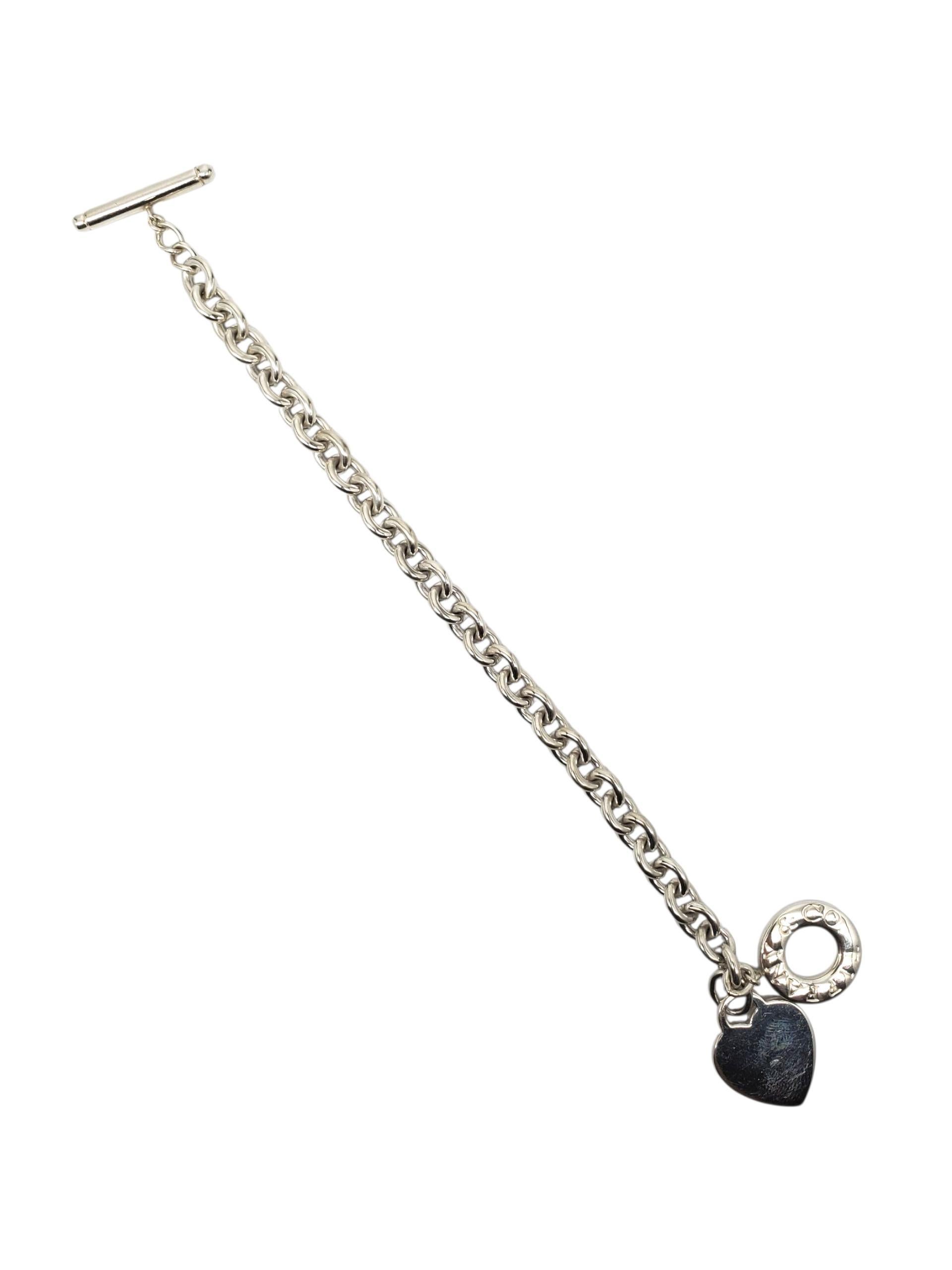 Tiffany & Co. Sterling Silver Link Heart Tag Toggle Bracelet #22597 en venta 2