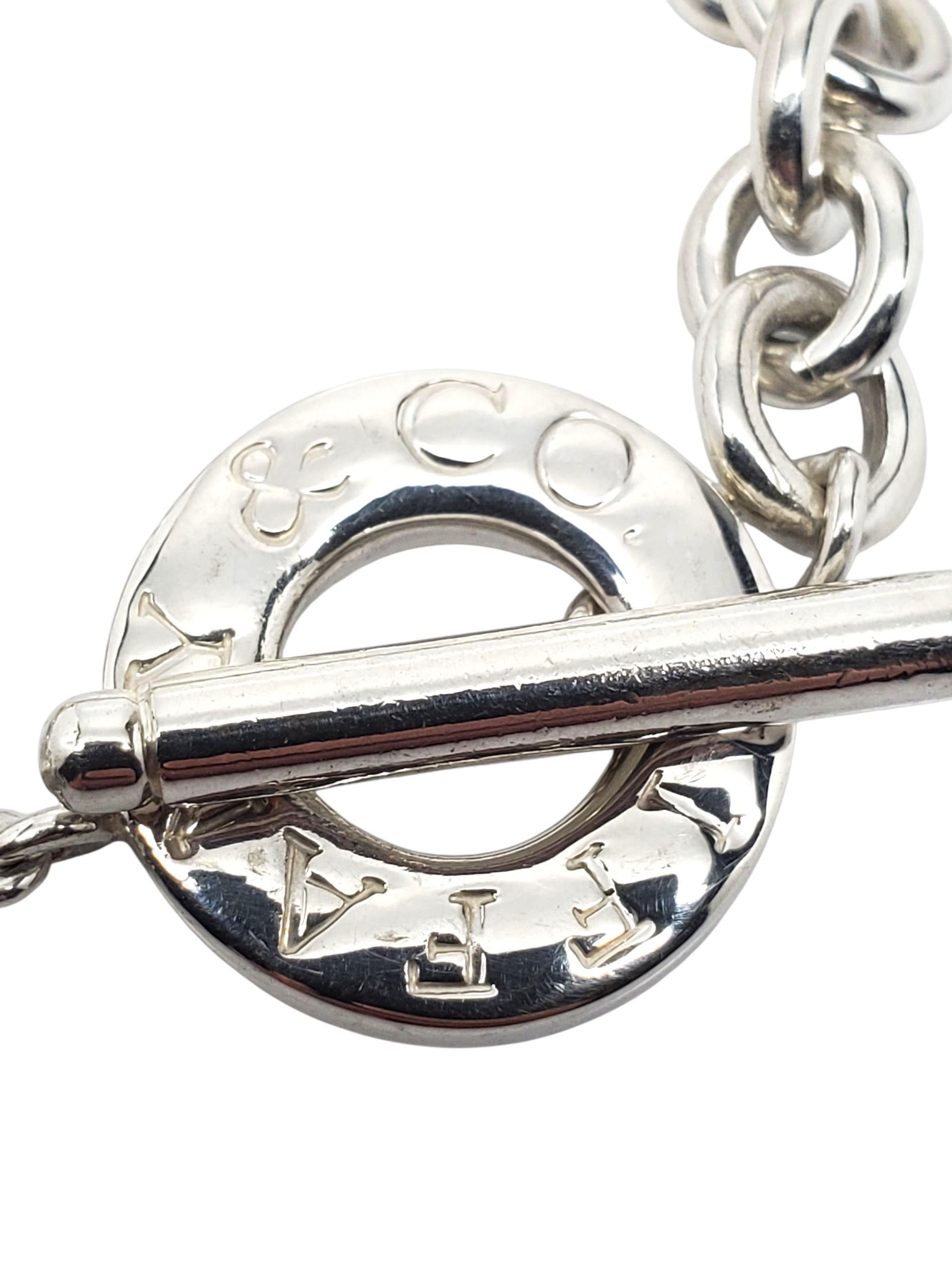 Tiffany & Co. Sterling Silver Link Heart Tag Toggle Bracelet #22597 en venta 4