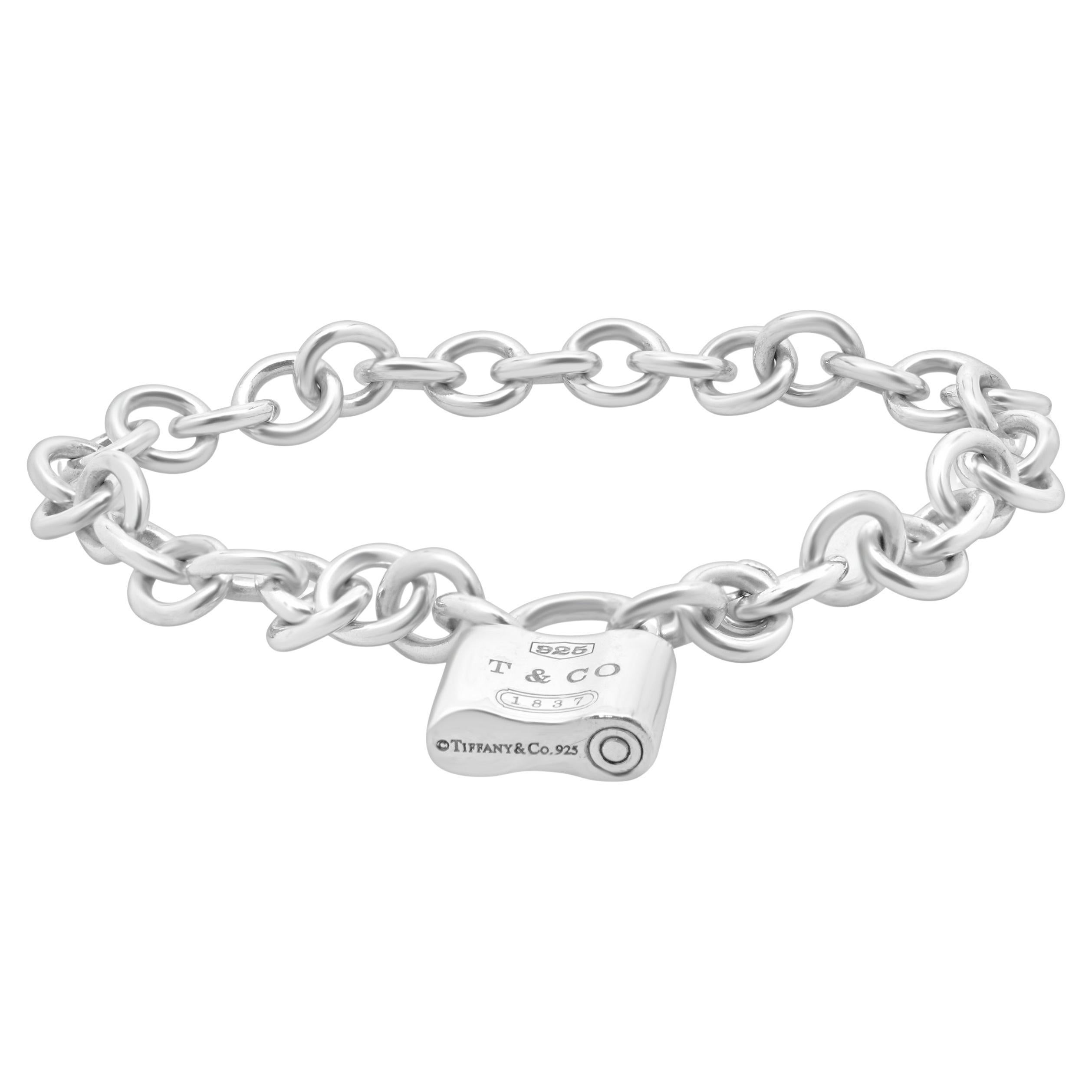 Tiffany & Co. Sterling Silver Lock Charm Bracelet