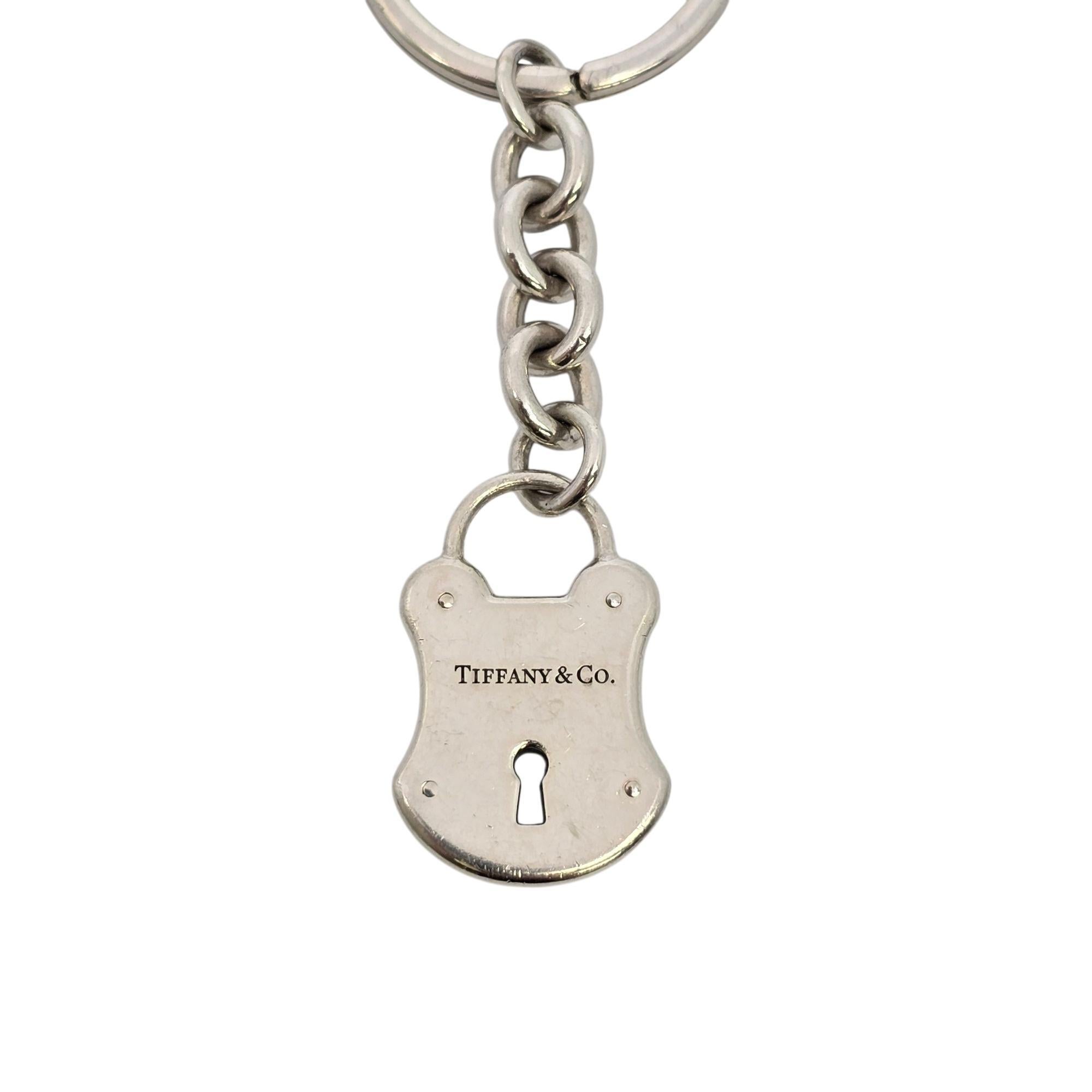 Tiffany & Co Sterling Silver Lock Keychain/Key Ring #21831 For Sale 1