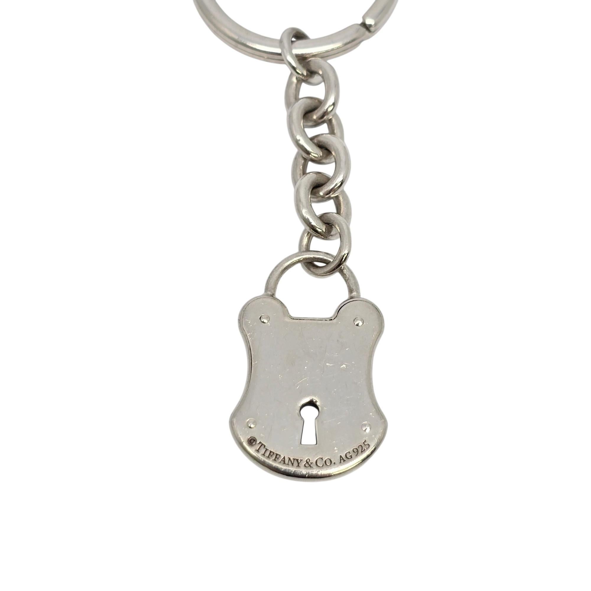 Tiffany & Co Sterling Silver Lock Keychain/Key Ring #21831 For Sale 3
