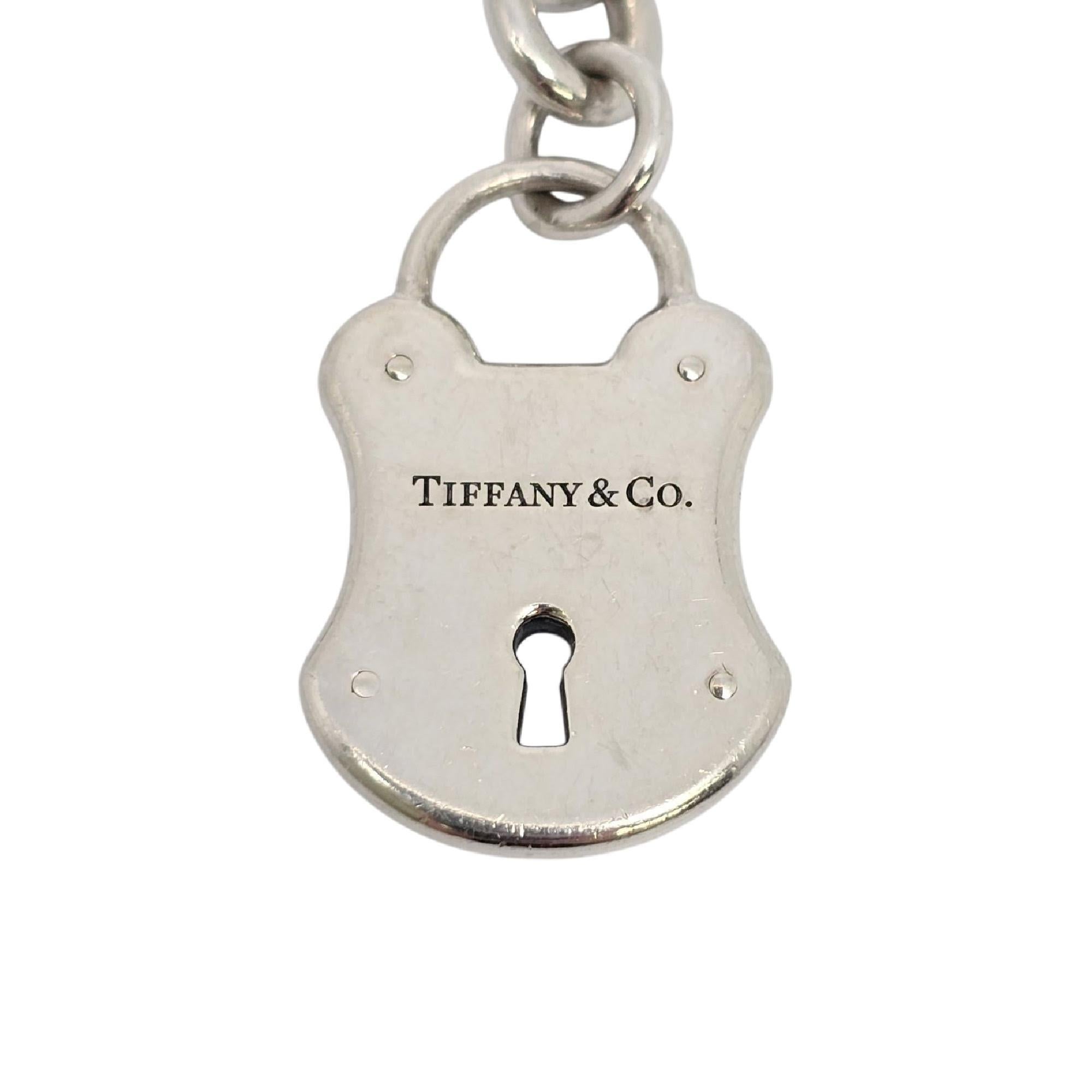 Tiffany & Co Sterling Silver Lock Keychain/Key Ring #21831 For Sale 4