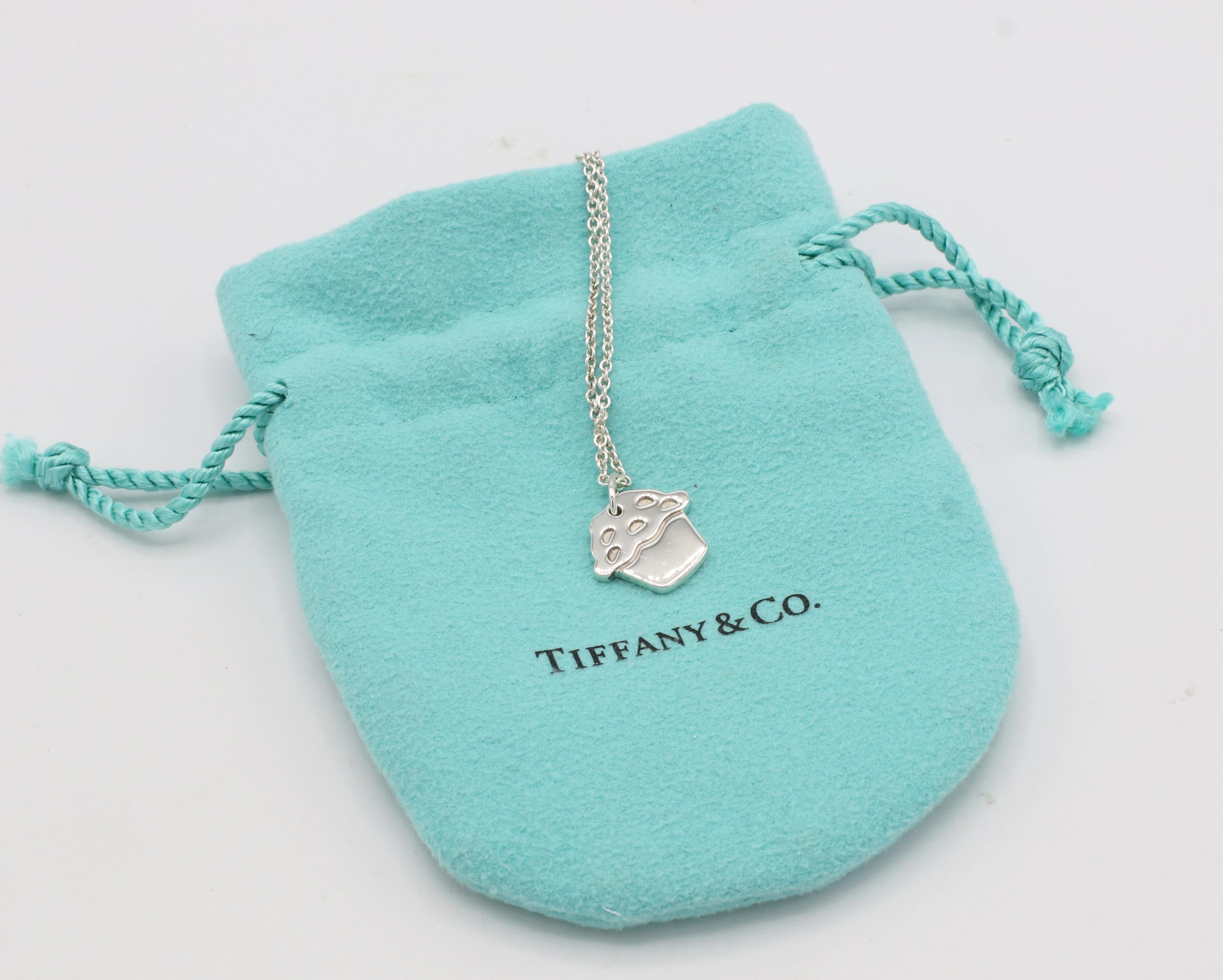 Tiffany & Co. Sterling Silver Love Muffin Pendant Drop Necklace 2