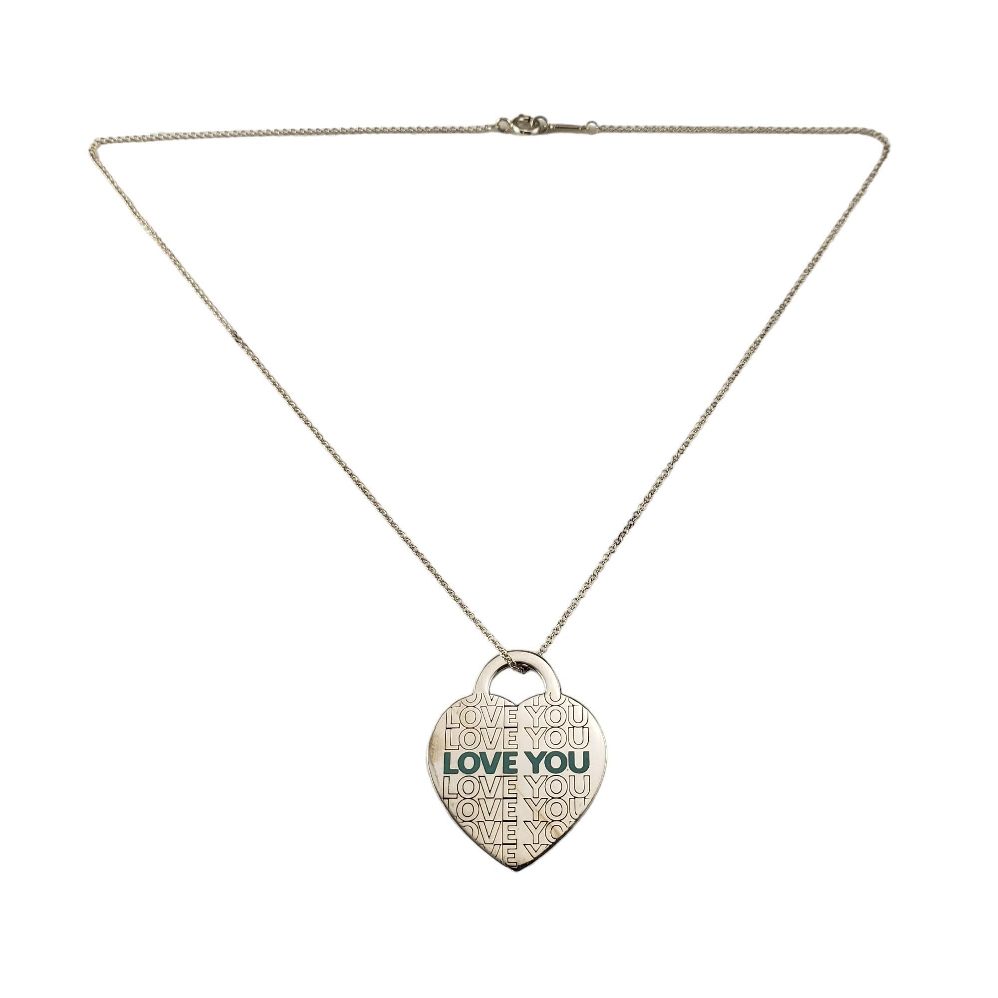 Tiffany & Co. Boîte de collier pendentif cœur Love You en argent sterling #17084 Pour femmes en vente