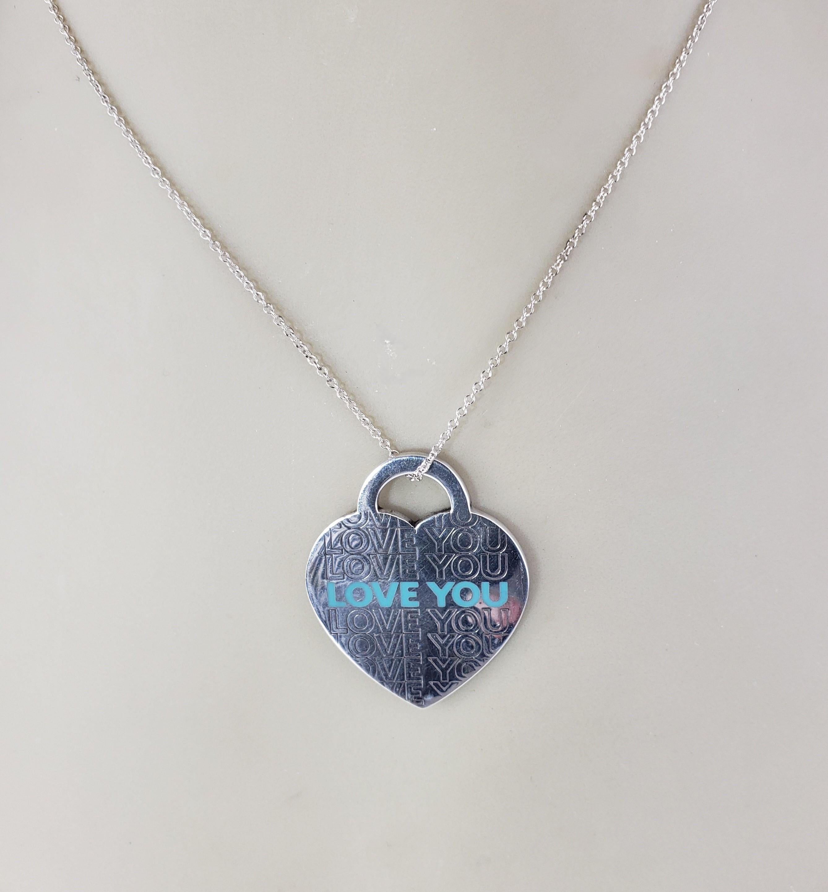 Tiffany & Co. Boîte de collier pendentif cœur Love You en argent sterling #17084 en vente 3