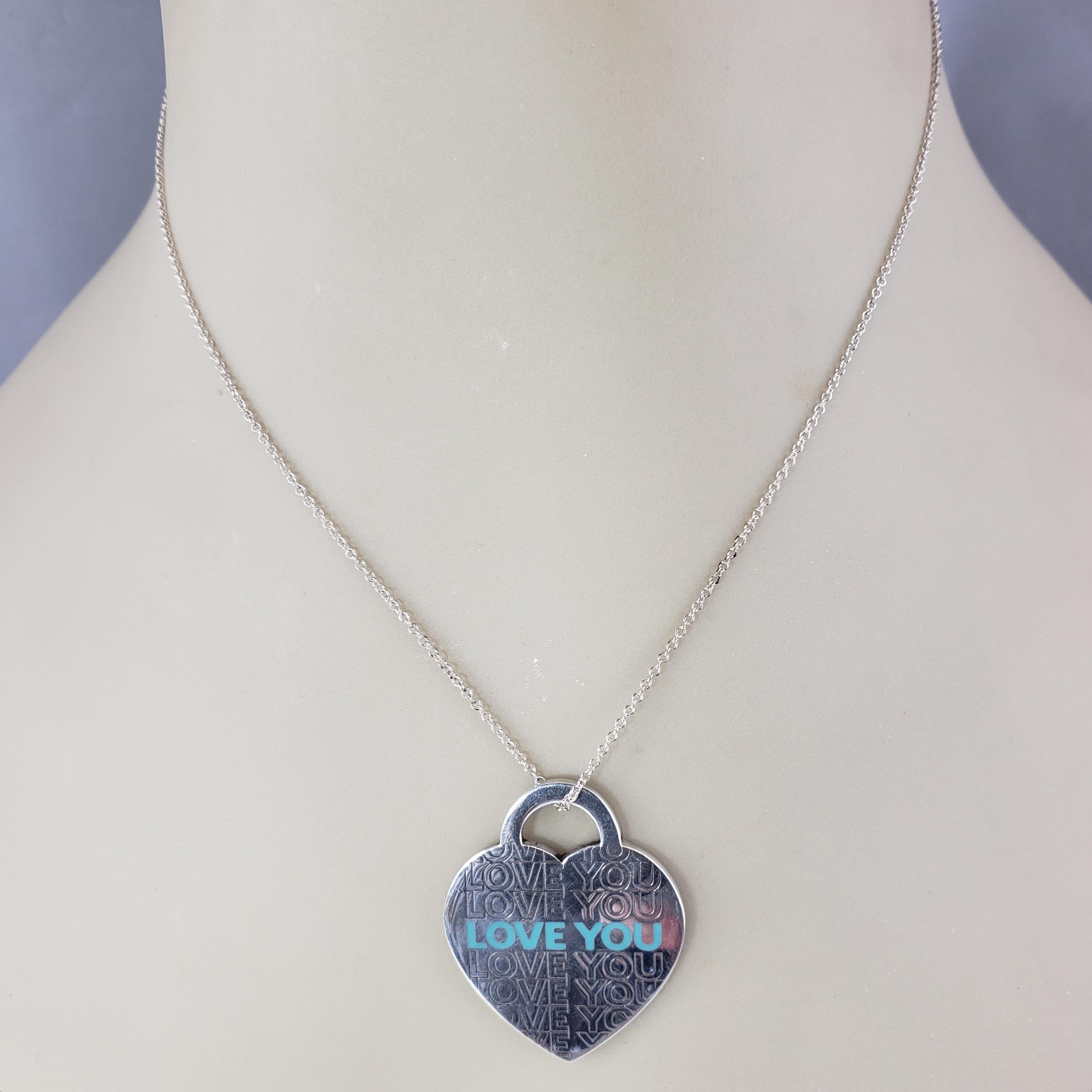 Tiffany & Co. Boîte de collier pendentif cœur Love You en argent sterling #17084 en vente 4
