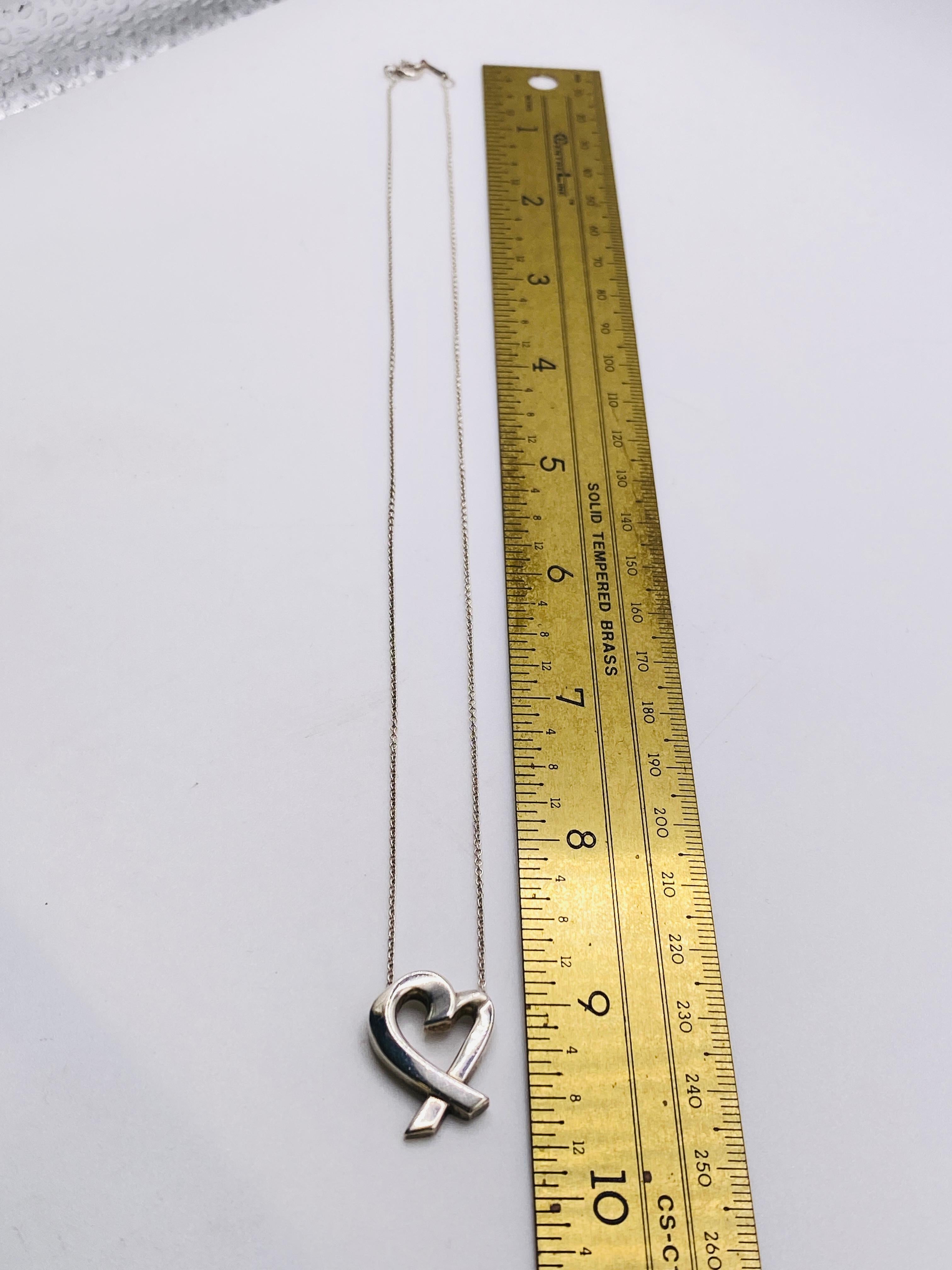 Tiffany & Co Sterlingsilber-Halskette mit Herzanhänger für Damen oder Herren
