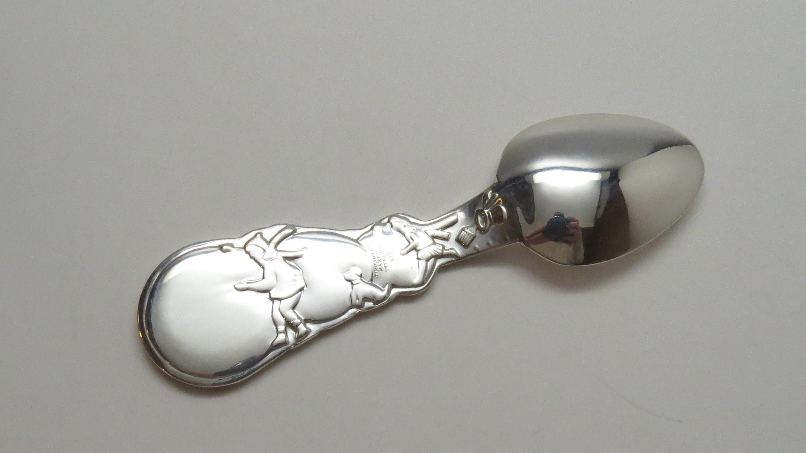 Tiffany & Co. Sterling Silver Makers Snowman Youth Spoon In Good Condition In Washington Depot, CT