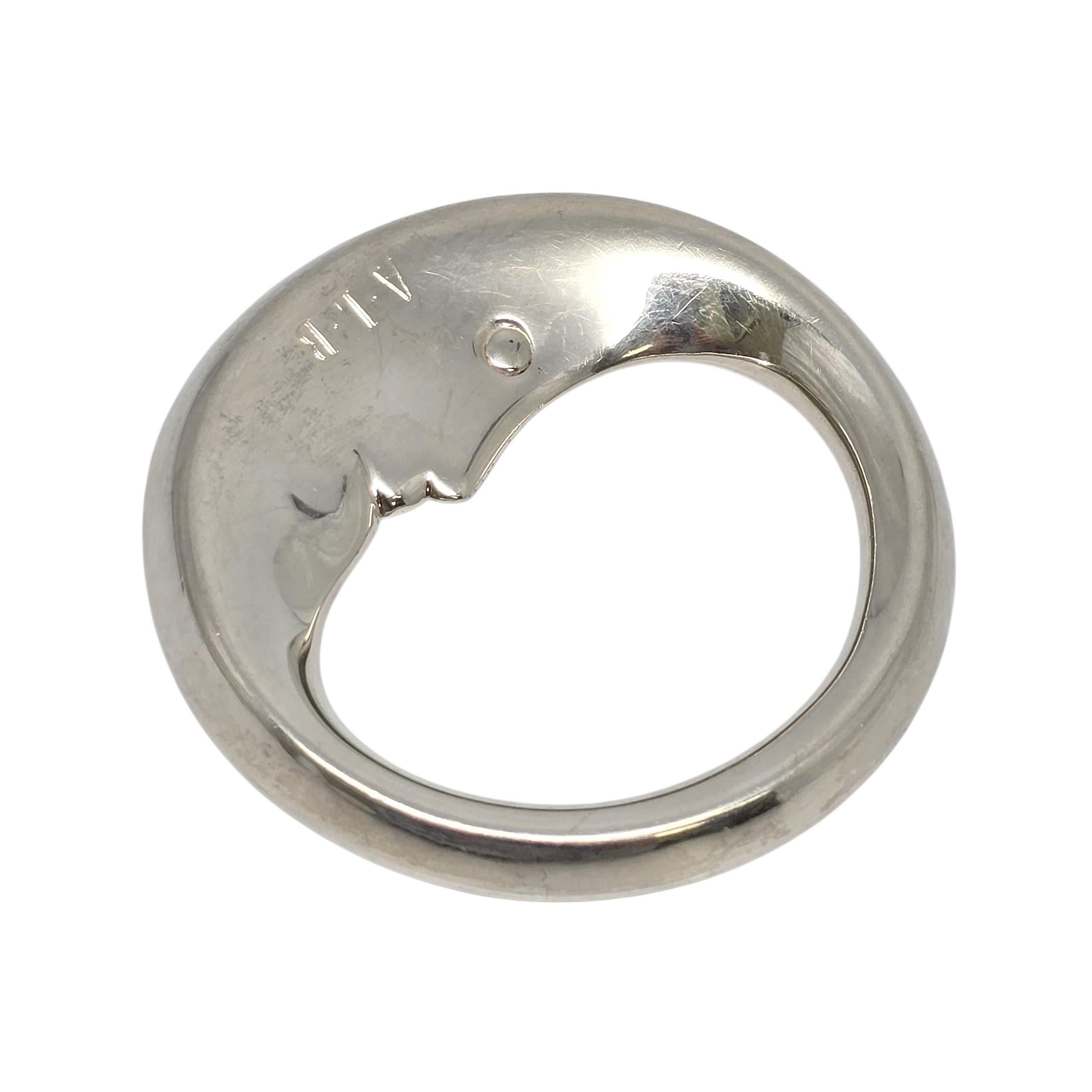 Femenino o masculino Sonajero Hombre en la Luna de plata de ley Tiffany & Co. con monograma #22931 en venta