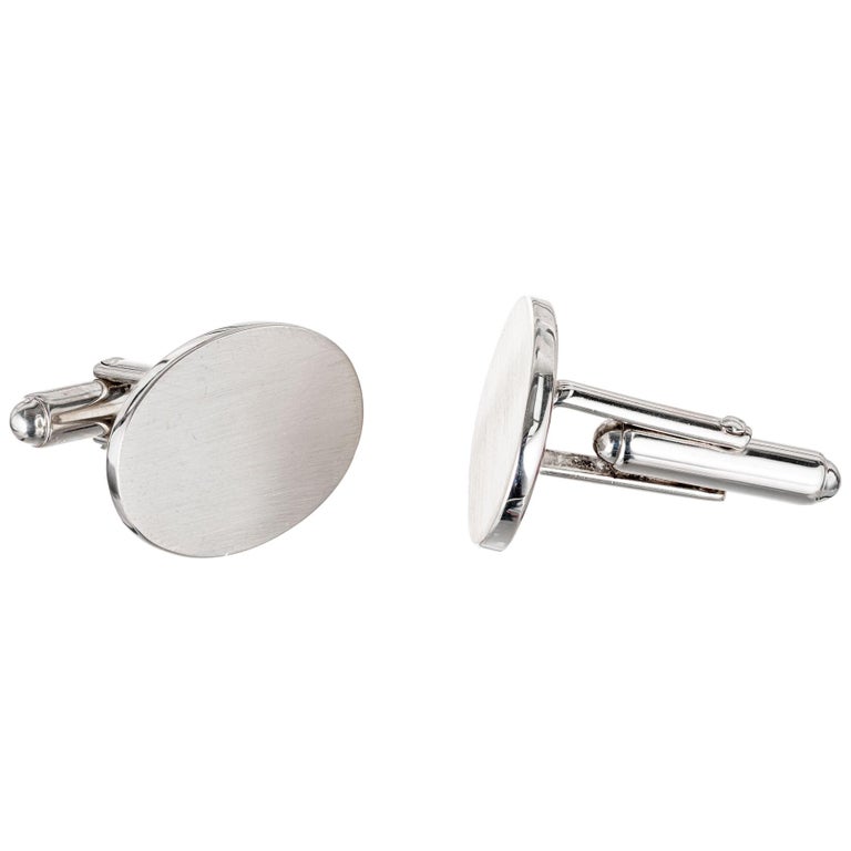 Tiffany and Co. Sterling Silver Men’s Oval Cufflinks at 1stdibs