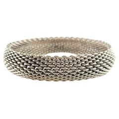 Tiffany & Co. Sterling Silver Mesh Bangle Bracelet #18128