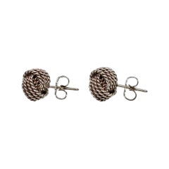 Tiffany & Co Sterling Silver Mesh Knot Earrings #20143