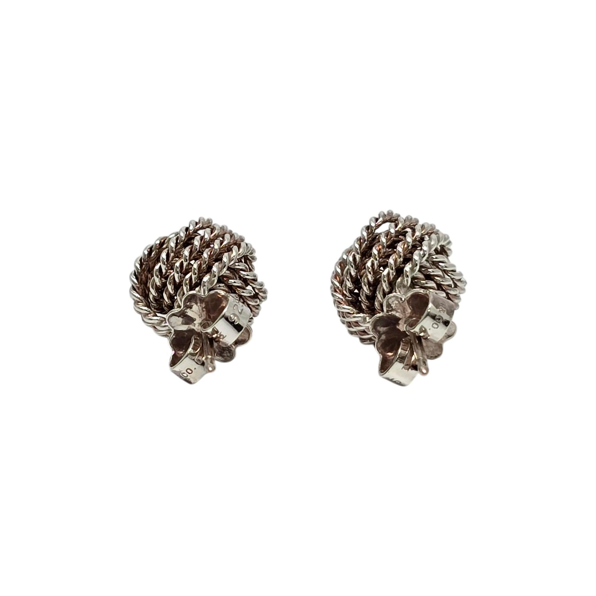 Tiffany & Co. nœud d'oreilles nœud en maille d'argent sterling n° 20143 Bon état - En vente à Washington Depot, CT