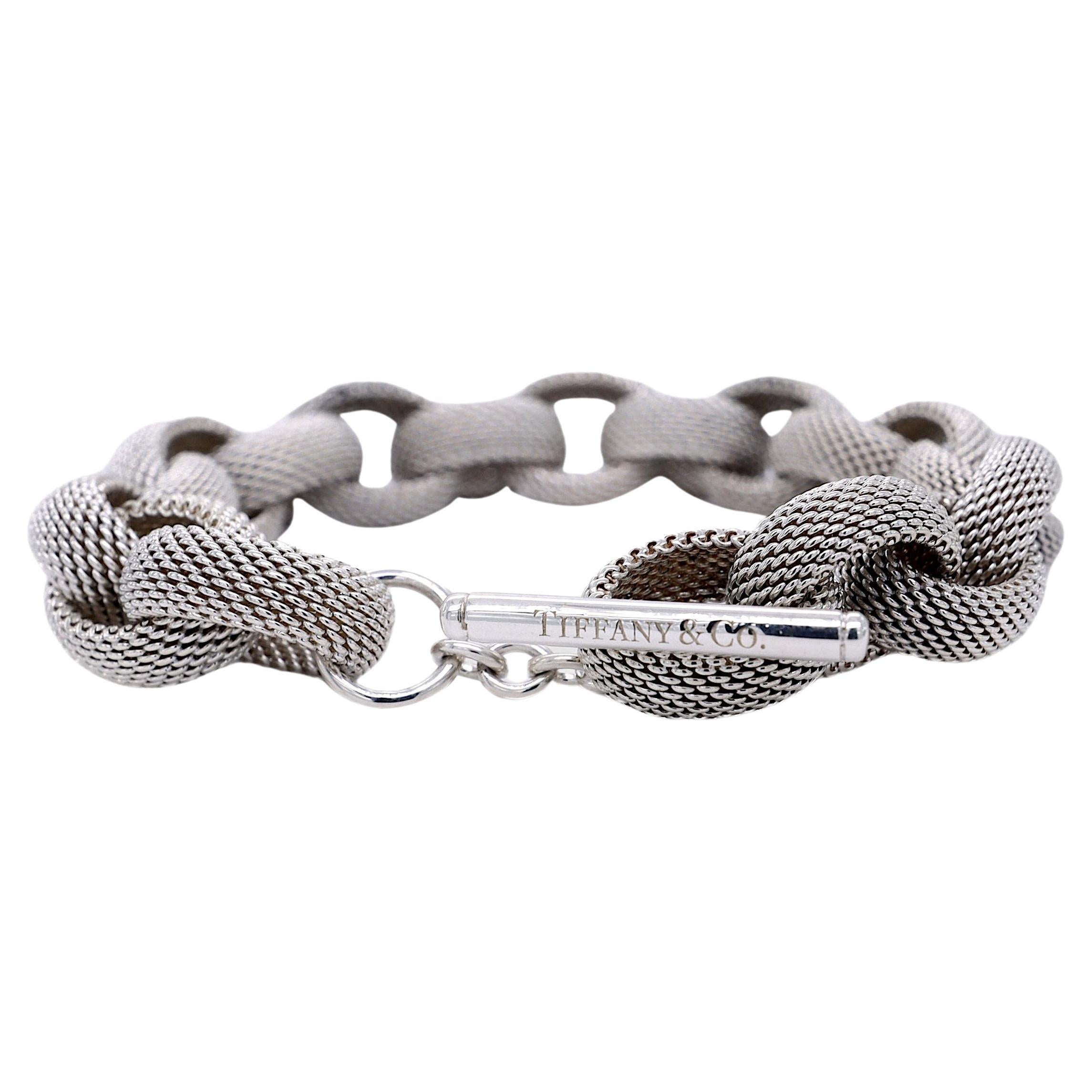 Tiffany & Co. Bracelet en argent sterling à mailles Somerset 7" de long en vente