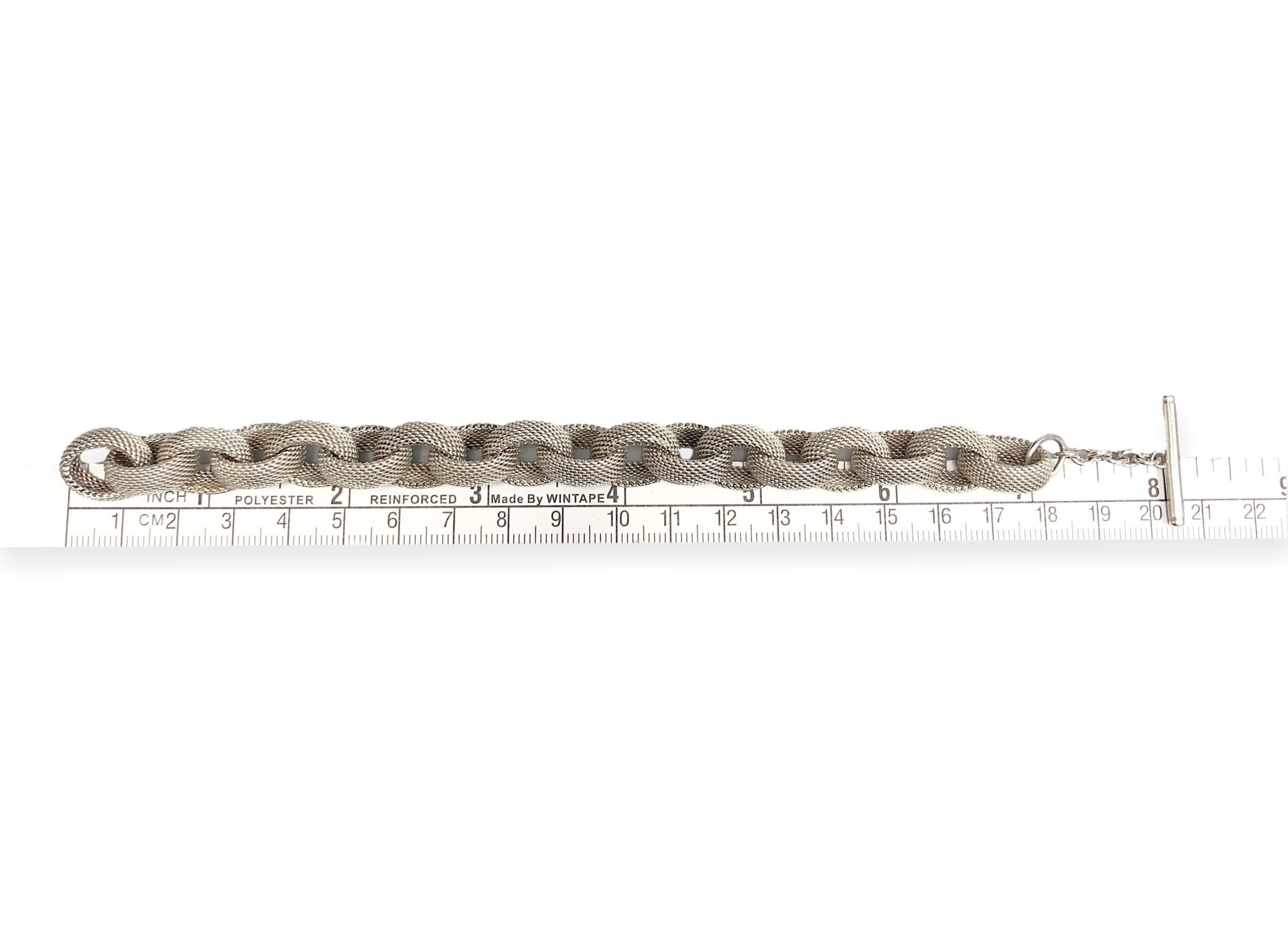 Tiffany & Co. Somerset Toggle-Armband aus Sterlingsilber mit Netzgeflecht, 7