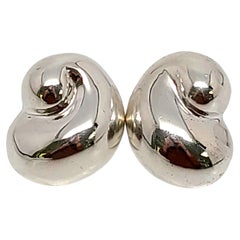 Tiffany & Co Sterling Silver Mexico Swirl Shell Earrings