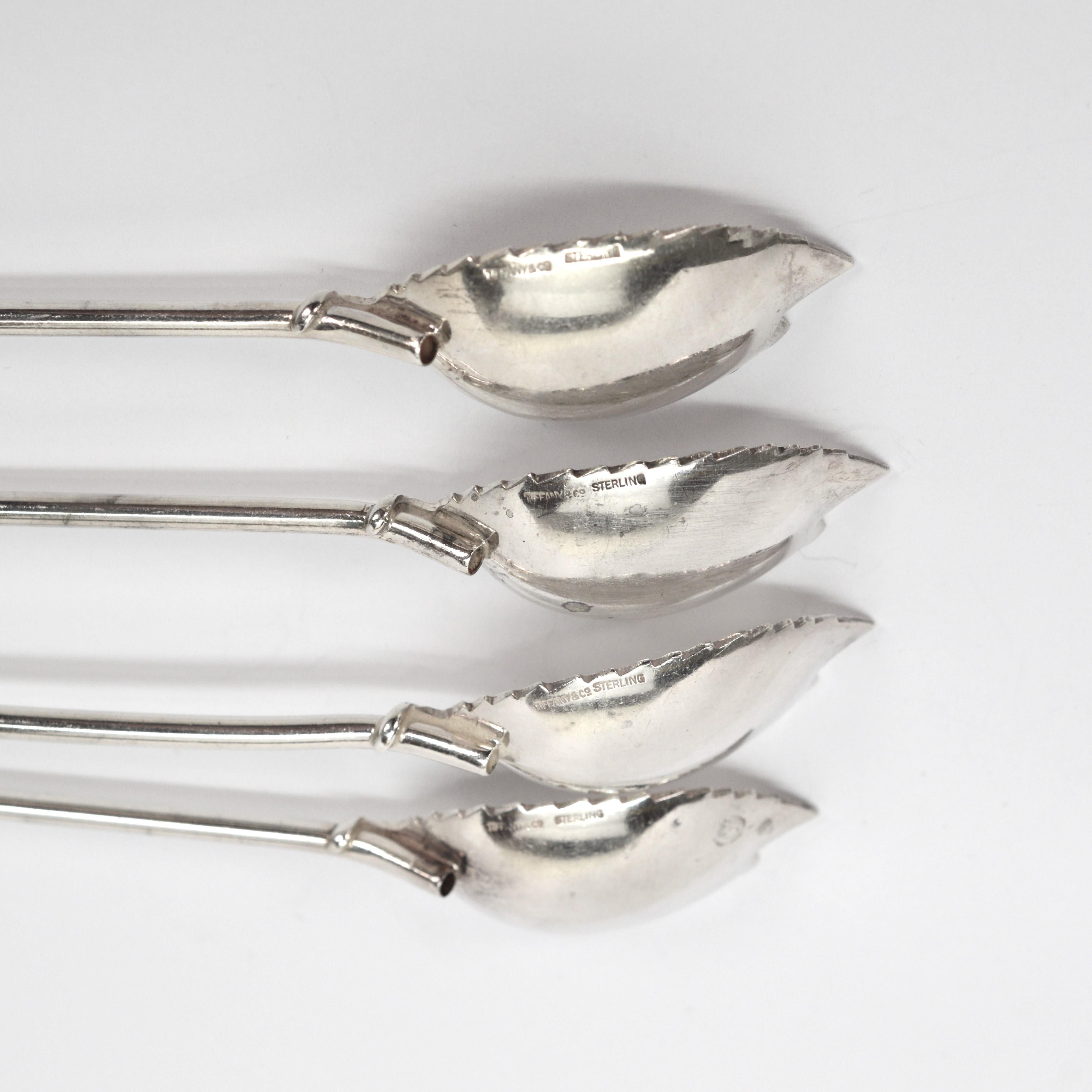 Women's or Men's Tiffany & Co. Sterling Silver Mid-Century Iced Tea Highball Spoon Straws For Sale