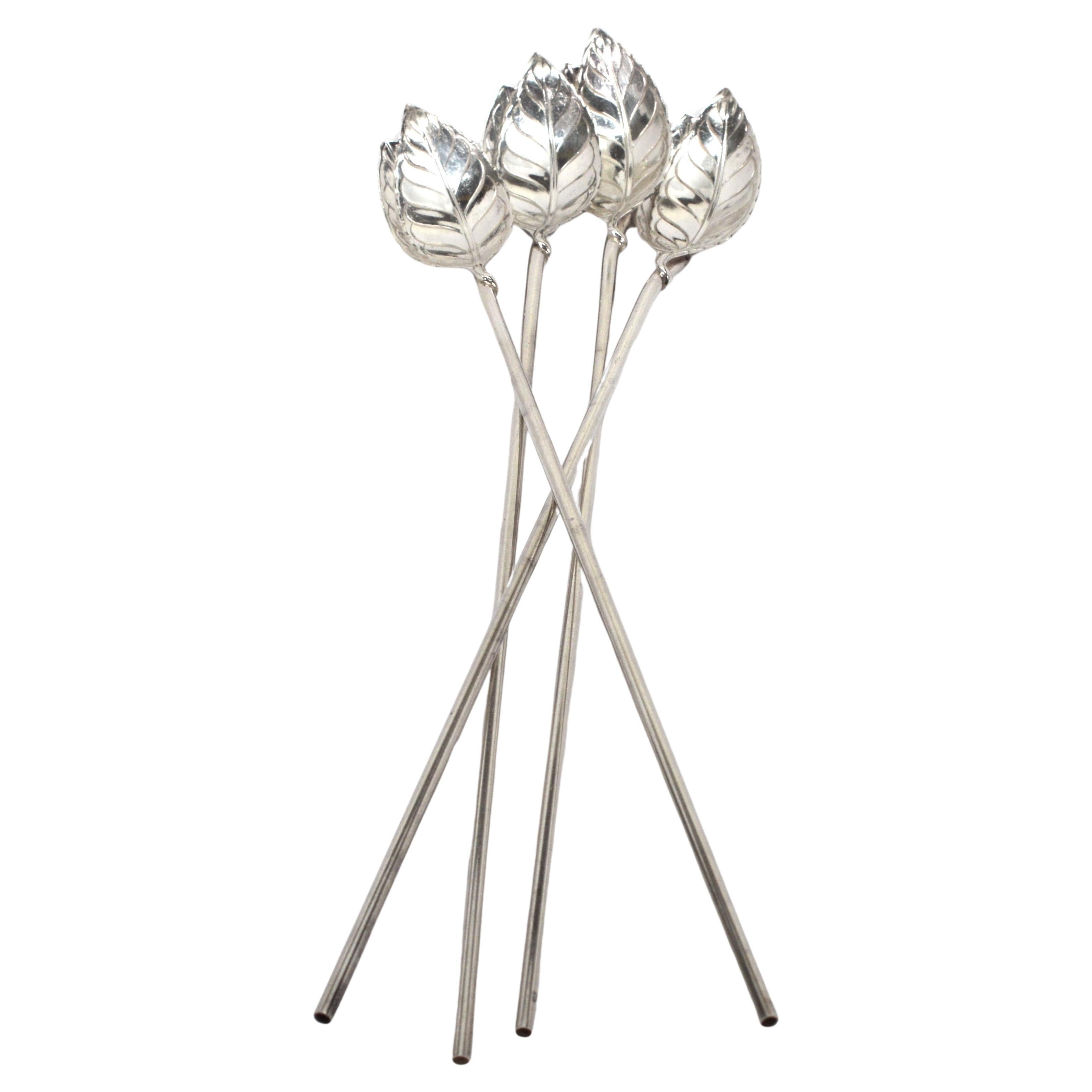 Tiffany & Co. Sterling Silver Mid-Century Iced Tea Highball Spoon Straws