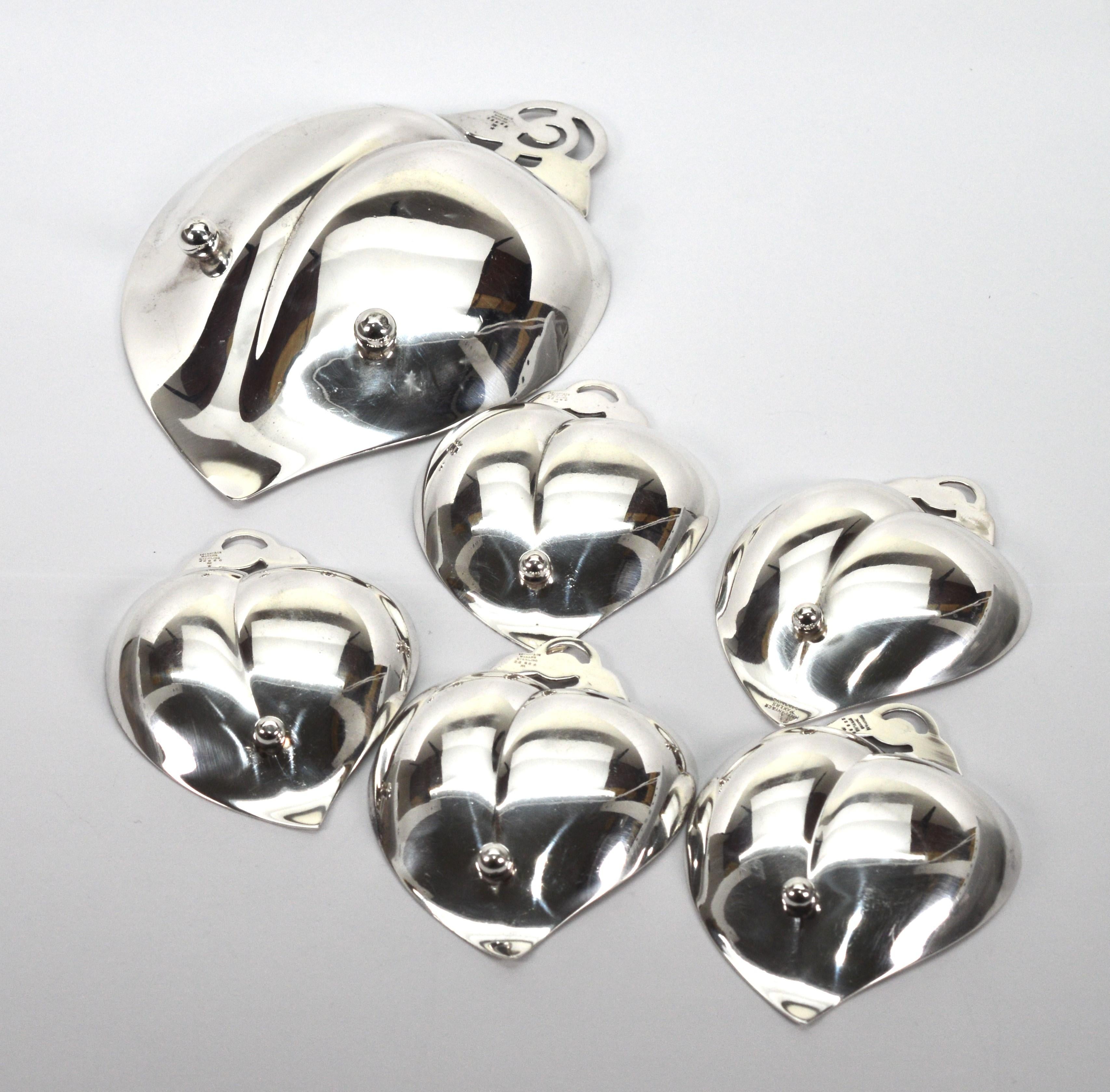 Tiffany & Co. Sterling Silver Mid-Century Leaf Bowl and Matching Leaf Nut Dishes For Sale 1