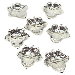 Tiffany & Co. Sterling Silver Mid Century Modern Leaf Nut Candy Dish Set