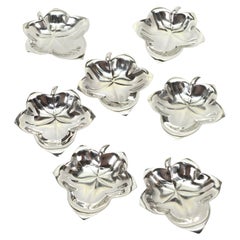 Vintage Tiffany & Co. Sterling Silver Mid Century Modern Leaf Nut Candy Dish Set