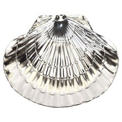 Vintage Tiffany & Co. Sterling Silver Mid-Century Modern Scallop Shell Dish