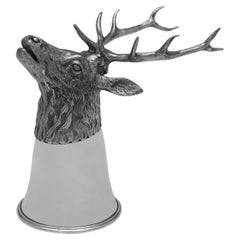 Tiffany & Co sterling silver mid century stag's head stirrup cup made circa 1970