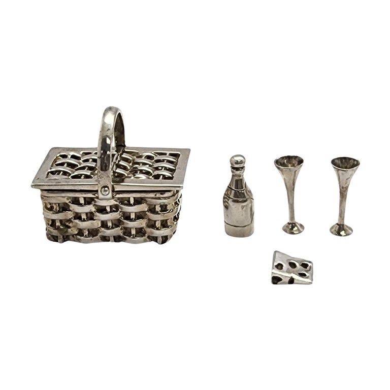Tiffany and Co Sterling Silver Miniature Picnic Champagne Cheese