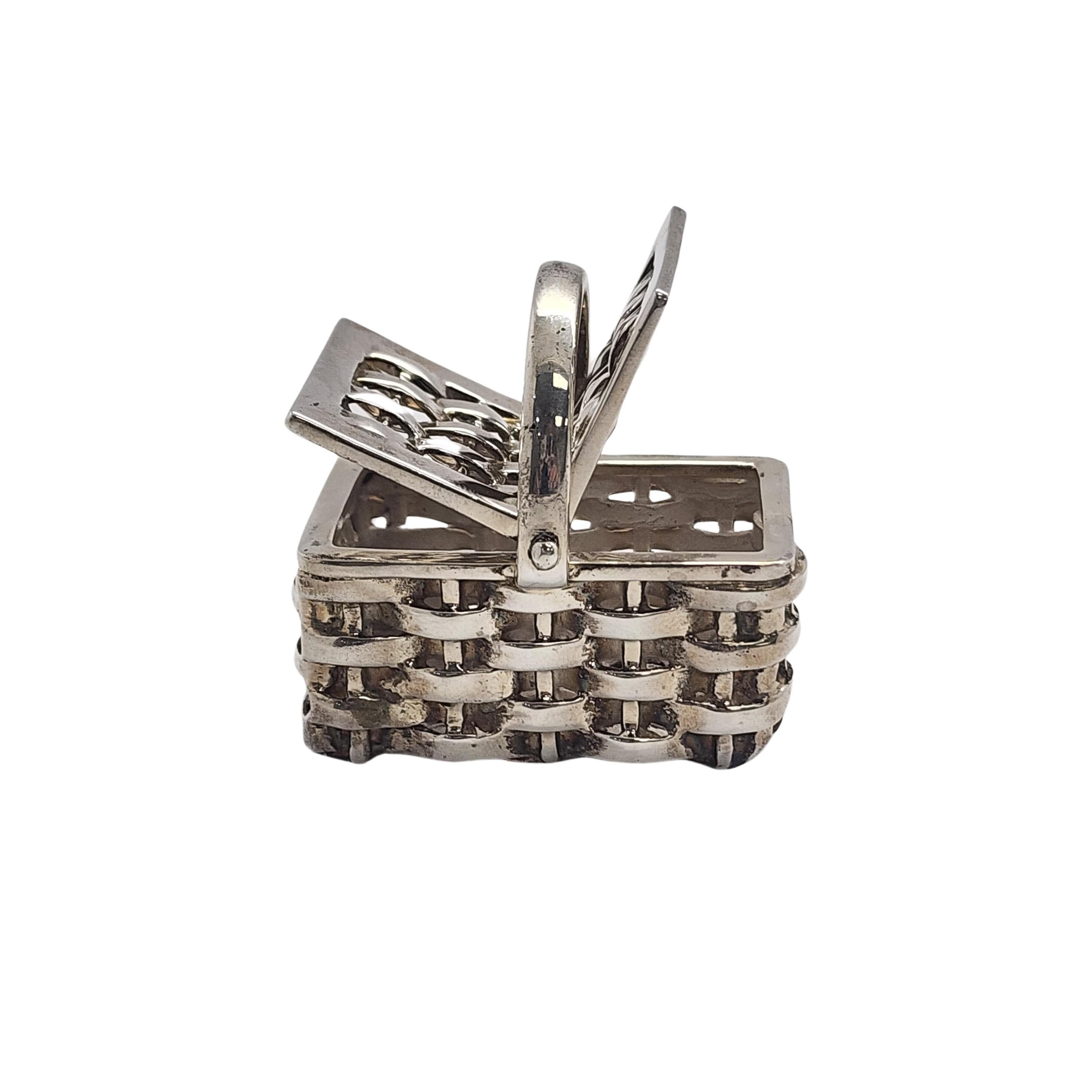 Tiffany & Co Sterling Silver Miniature Picnic Champagne Cheese Set #15961 In Good Condition In Washington Depot, CT