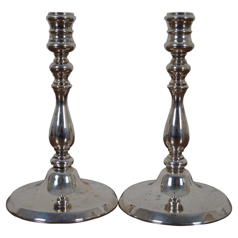 Tiffany and Co Sterling Silver Miniature Tapered Candlesticks Holders