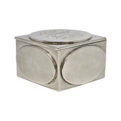 Tiffany & Co Sterling Silver Mirror Trinket Jewelry Box w/Mono #20375