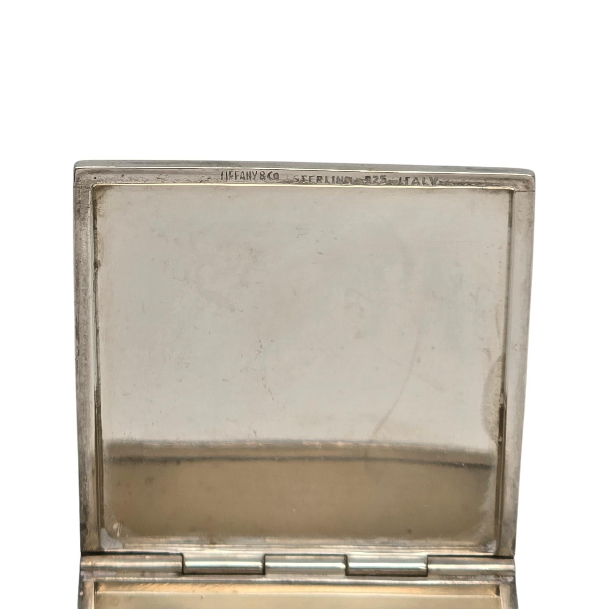 Tiffany & Co. Scatola portagioie con specchio in argento sterling con mono #20375 in vendita 3