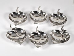 Tiffany & Co. Sterling Silver Modern Leaf Nut Candy Dish Set