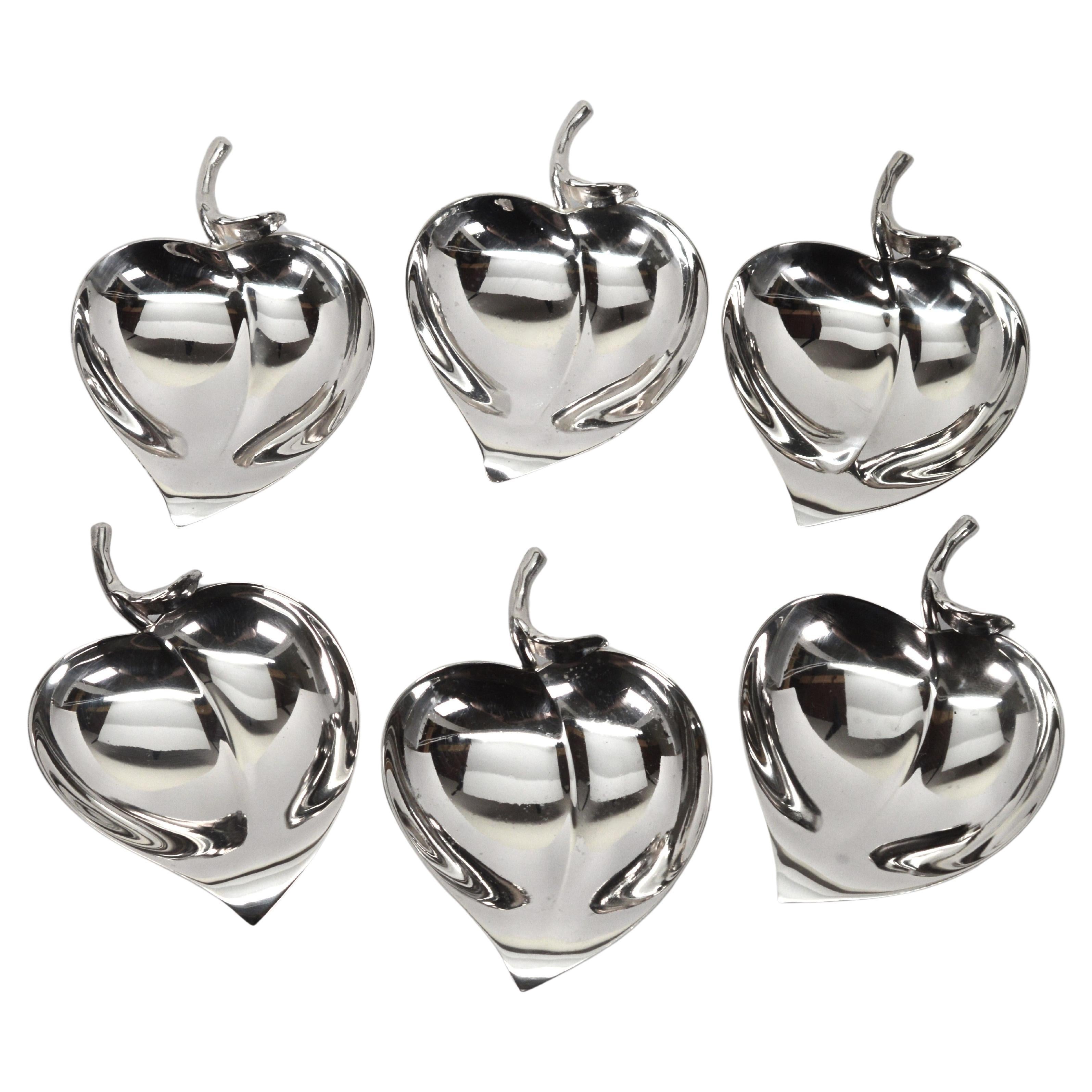 Tiffany & Co. Sterling Silver Modern Leaf Nut Candy Dish Set