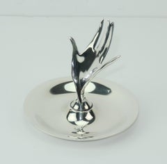 Tiffany & Co. Sterling Silver Modernist Hand Ring Holder Dish, 1950's