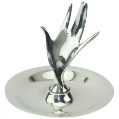 Tiffany & Co. Sterling Silver Modernist Hand Ring Holder Dish, 1950's